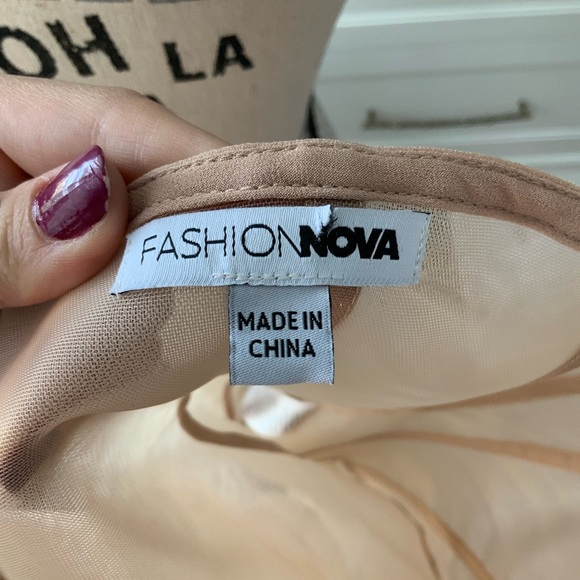 RARE FASHION NOVA Tule Mesh Nude Bustier Corset Draped Top Size Large LIKE NEW - Picture 2 of 16